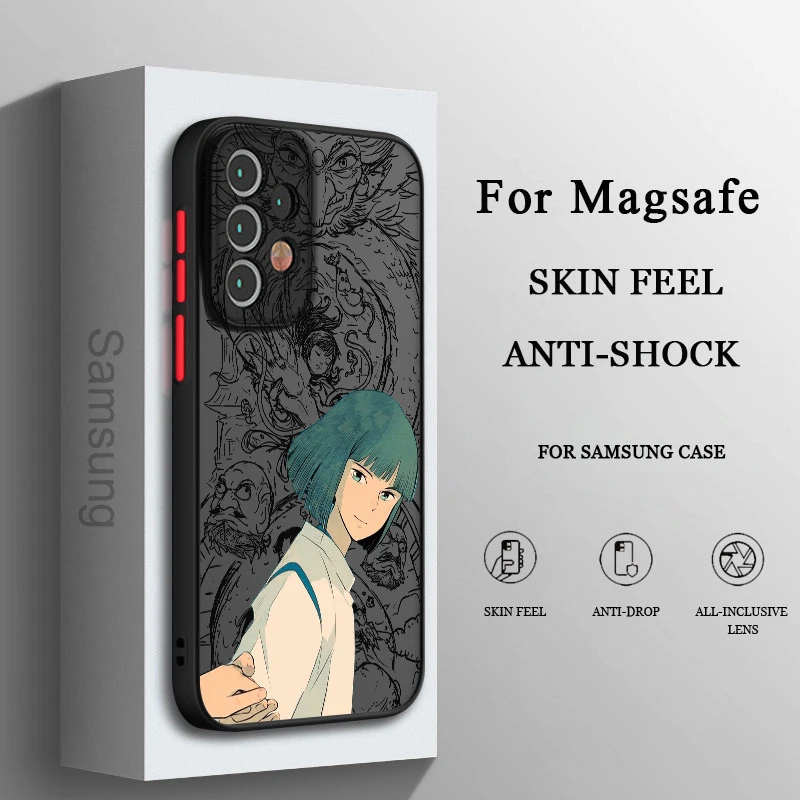 

Anime Spirited Away lover Phone Case For Samsung A71 A70 A52 A51 A42 A32 A22 A21S A12 A33 A53 Frosted Translucent Cover