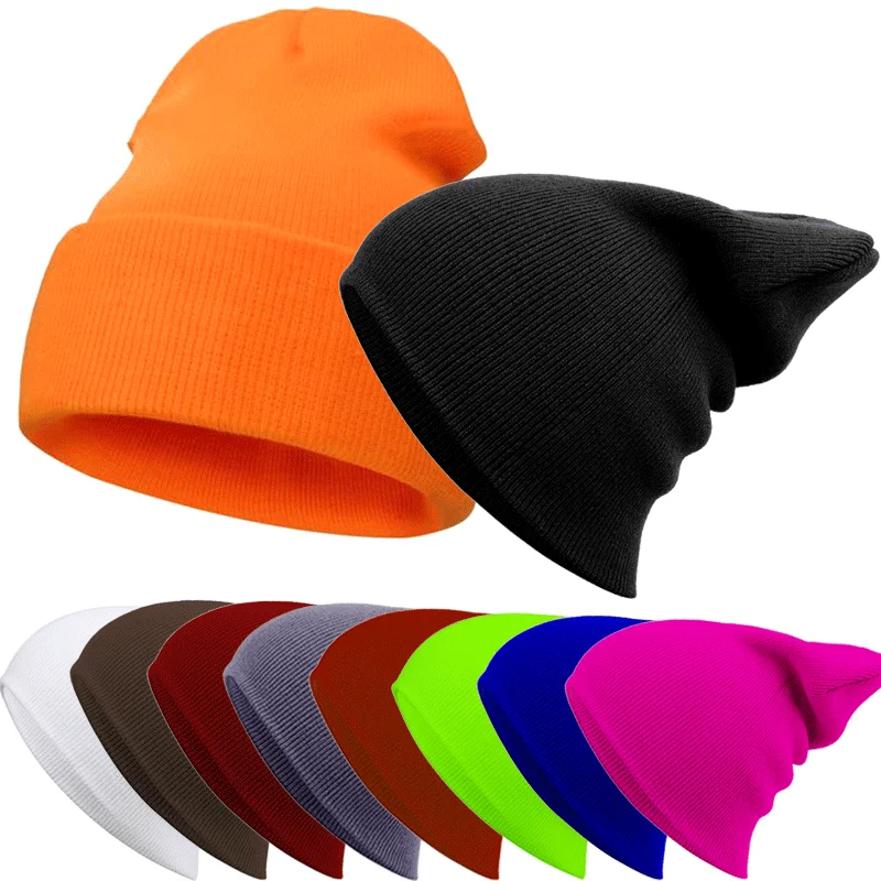 Новые зимние шапки для всеядных, сплетенные, однотонные, милые шапки для осени, женские шапки-бини, теплые береты для мужчин, повседневные кепки.