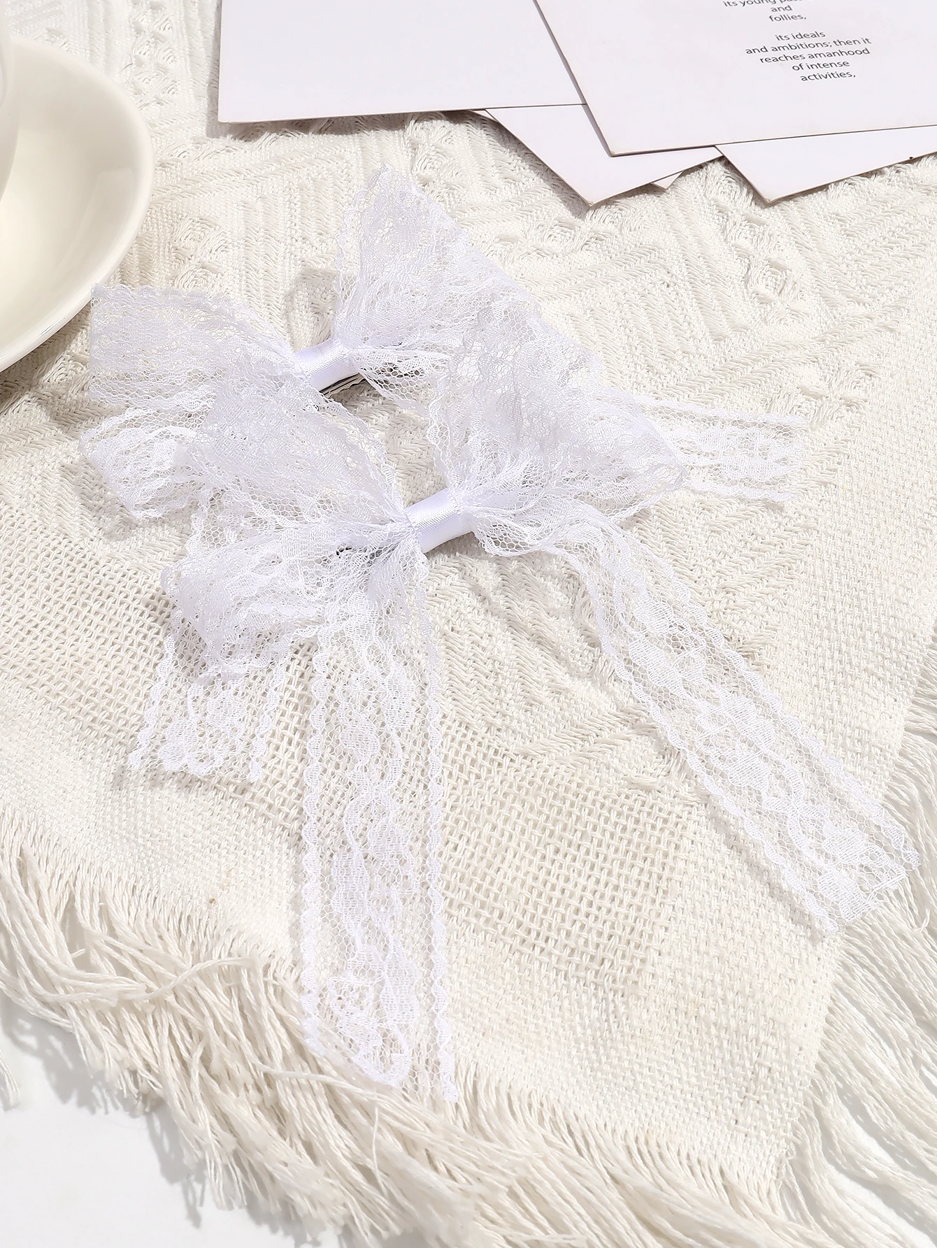 Chaoxian Белая Кружевная Заколка Для Волос С Бантом В Виде Утконоса Головной Убор