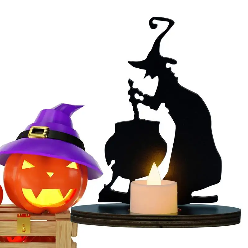 

Witch Candlestick Holder Table Retro Iron Halloween Candle Holder Spooky Candle Decoration For Home Party Haunted House