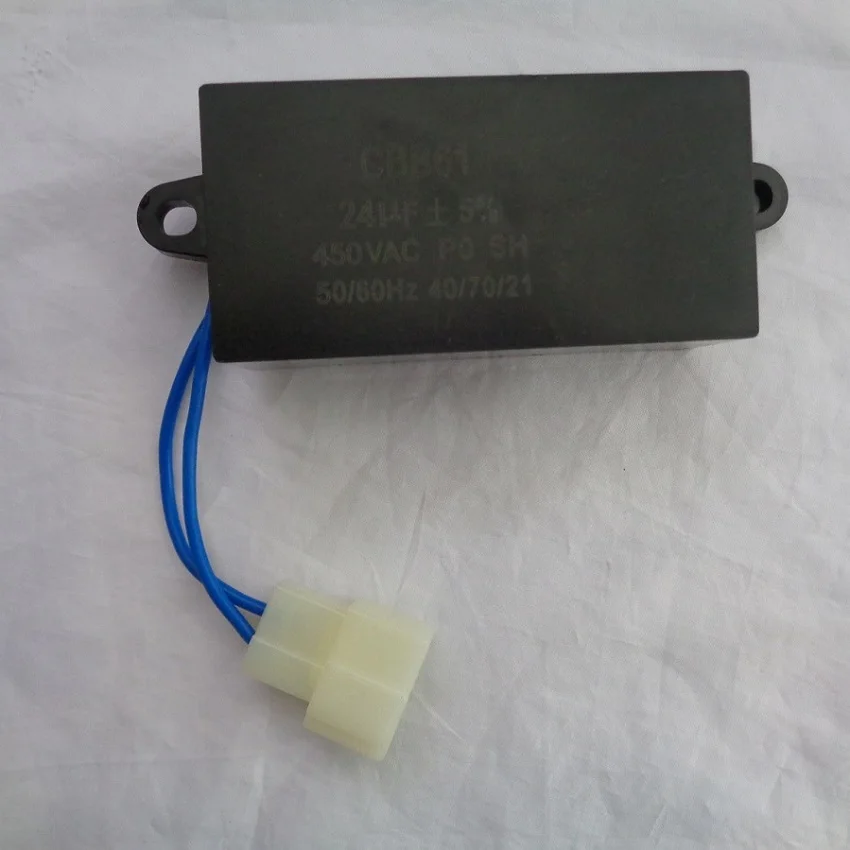 

Generator Capacitor CBB61 24 uF +/- 5% 50 or 60 Hz. Up to 450 volts AC.24MF Voltage Regulator for YAMAHA