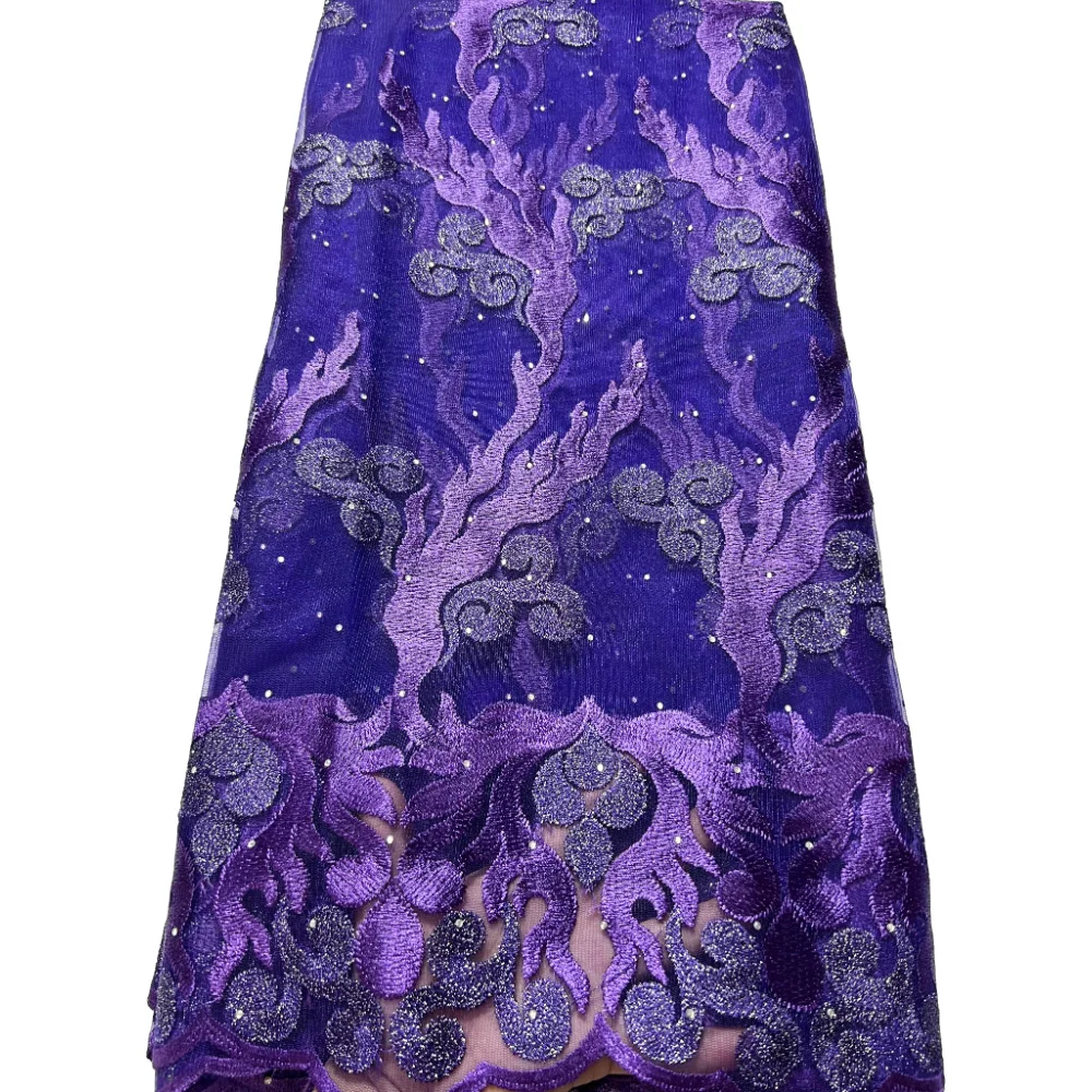 Модное Африканское Сетчатое кружево с камнем французское Тюлевое африканская