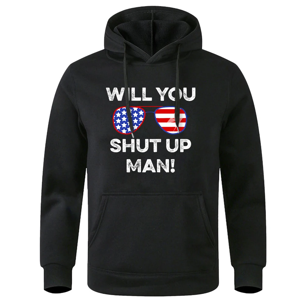 Мужская толстовка с капюшоном Will You Shut Up мужская принтом Брендона теплый