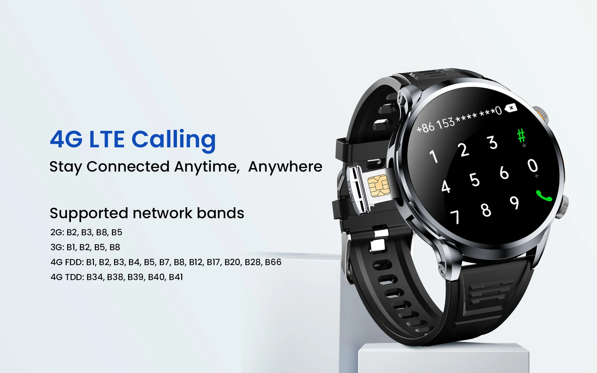 Rogbid Model R 1 95-дюймовые 3D умные часы с сетью 4G загрузка SIM-карты приложение камера GPS