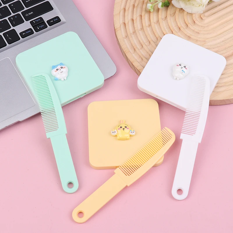 Портативная зеркальная расческа с милым рисунком Chiikawa Kawaii ручная дополнительная