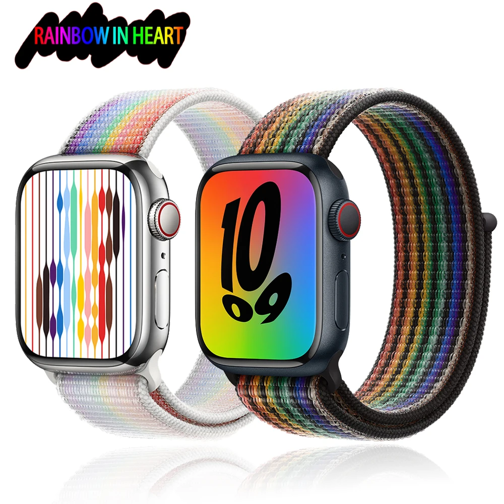 

Ремешок нейлоновый для Apple watch series 7 band 41 мм 44 мм 40 мм 42 мм 38 мм, спортивный браслет для смартфонов iWatch 3 4 5 6 7 s