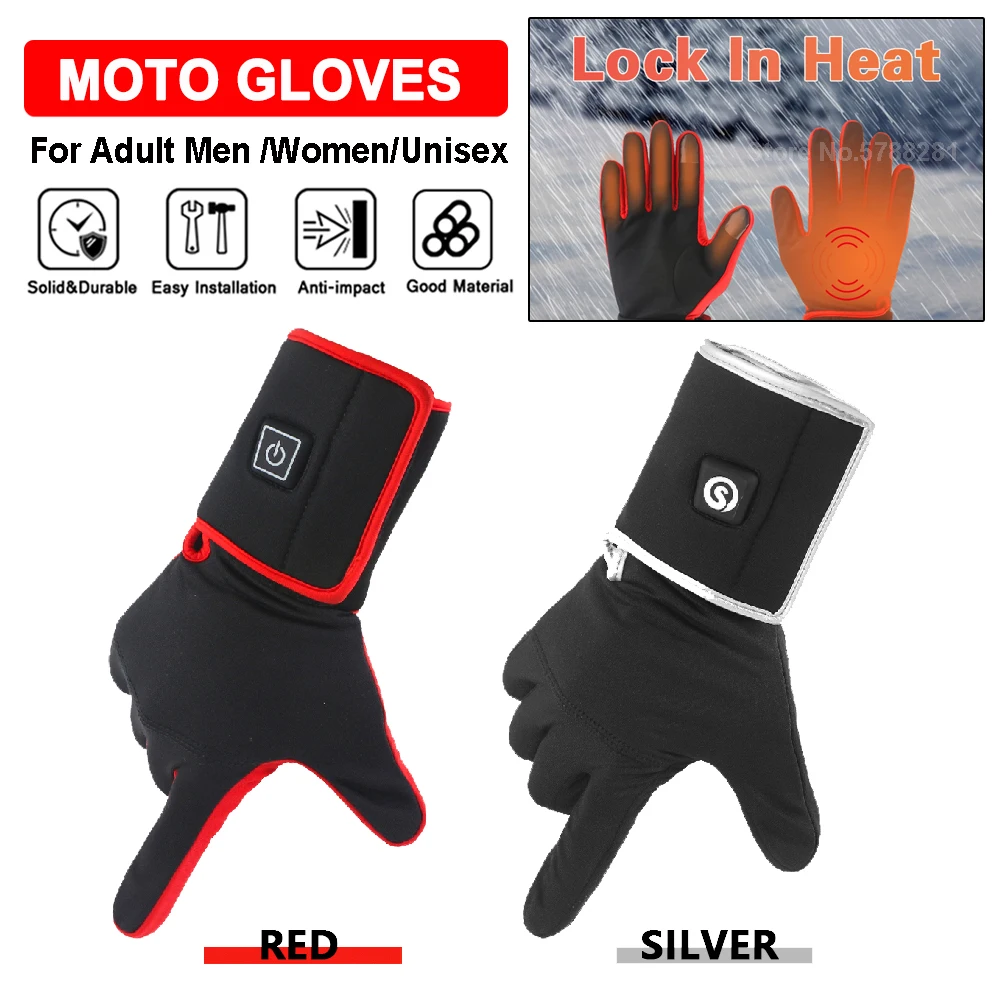 7.4V 2200MAH Motorcycle Electric Heated Gloves Rechargeable Battery Waterproof Touch Screen Cycling Heating Gloves For Men Women