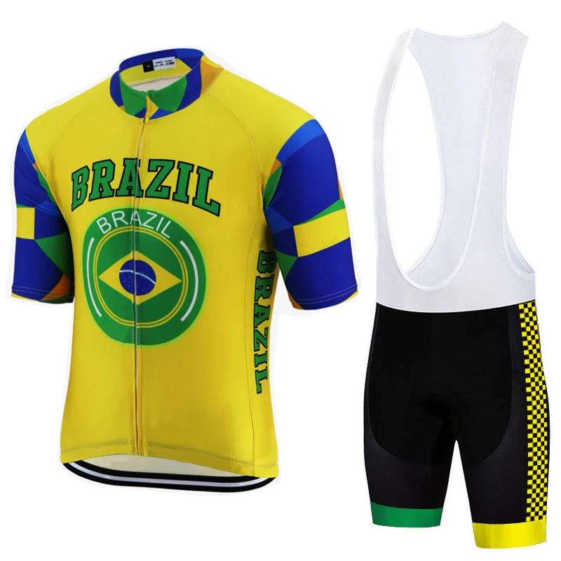 

2022 Brazil Jersey Cycling Shorts Jacket Bicycle Race Wear Bike MTB Road Ciclismo Maillot Bicycl Top Summer Yellow Sport Dress