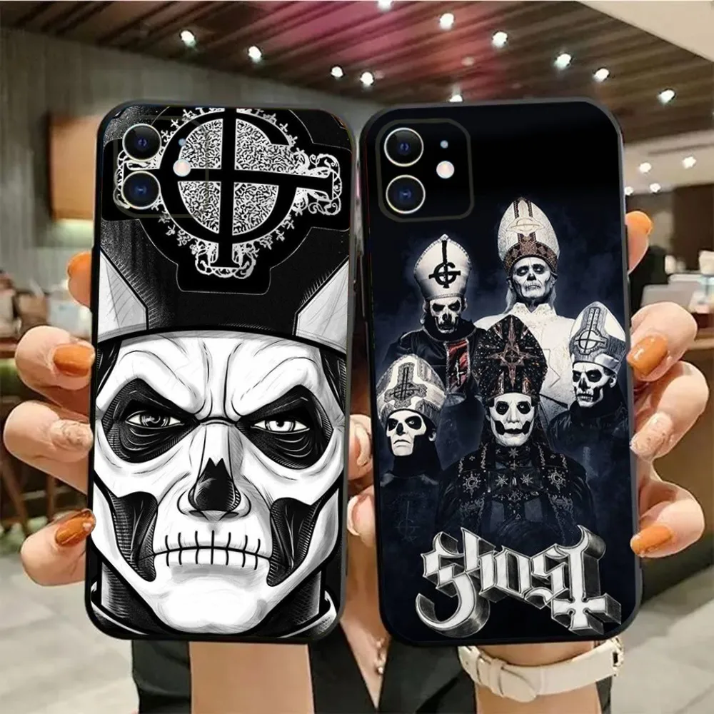Чехол для телефона G-Ghost Heavy Metal Band iPhone15 14 13 12 11 Pro Max Plus Mini X XS XR 8 7 6 S SE Мягкий черный