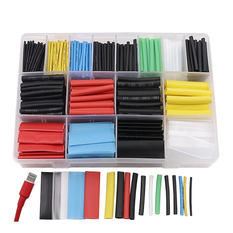 

580x Heat Shrink Tubing 2:1 Electrical Wire Cable Wrap Assortment Kit for Wires Repairs Soldering Auto Wiring Waterproof