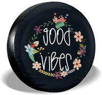 spare tire cover good vibes for jeep trailer rv truck sunscreen dustproof corrosion proof wheel cover suitable for most vehicles