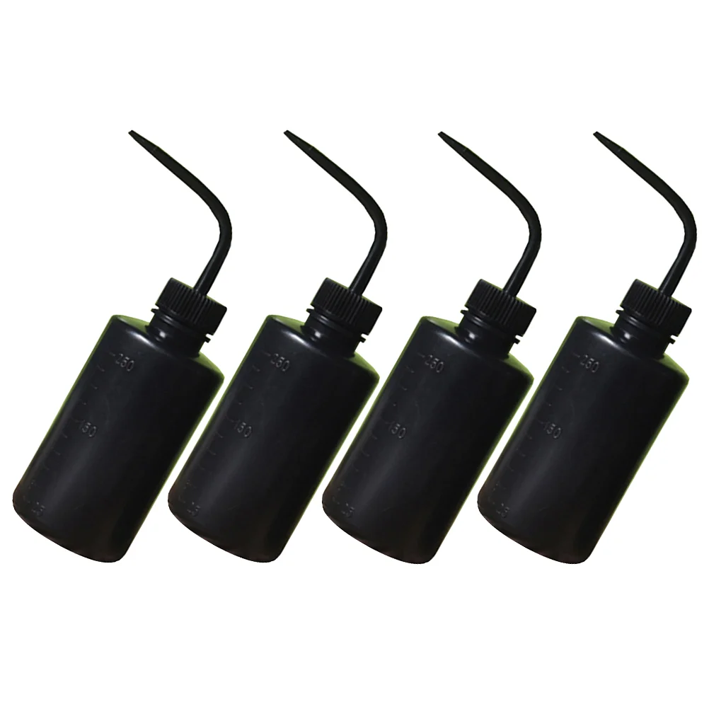 

4 Pcs Elbow Cleaning Bottle Water Dropper Eyelash Primer Squeeze Rinse Extensions Plastic Shampoo Bottles