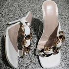 Сандалии на шпильке женские летние пикантные туфли на среднем каблуке 2022 модные трендовые женские шлепанцы для улицы сланцы для женщин