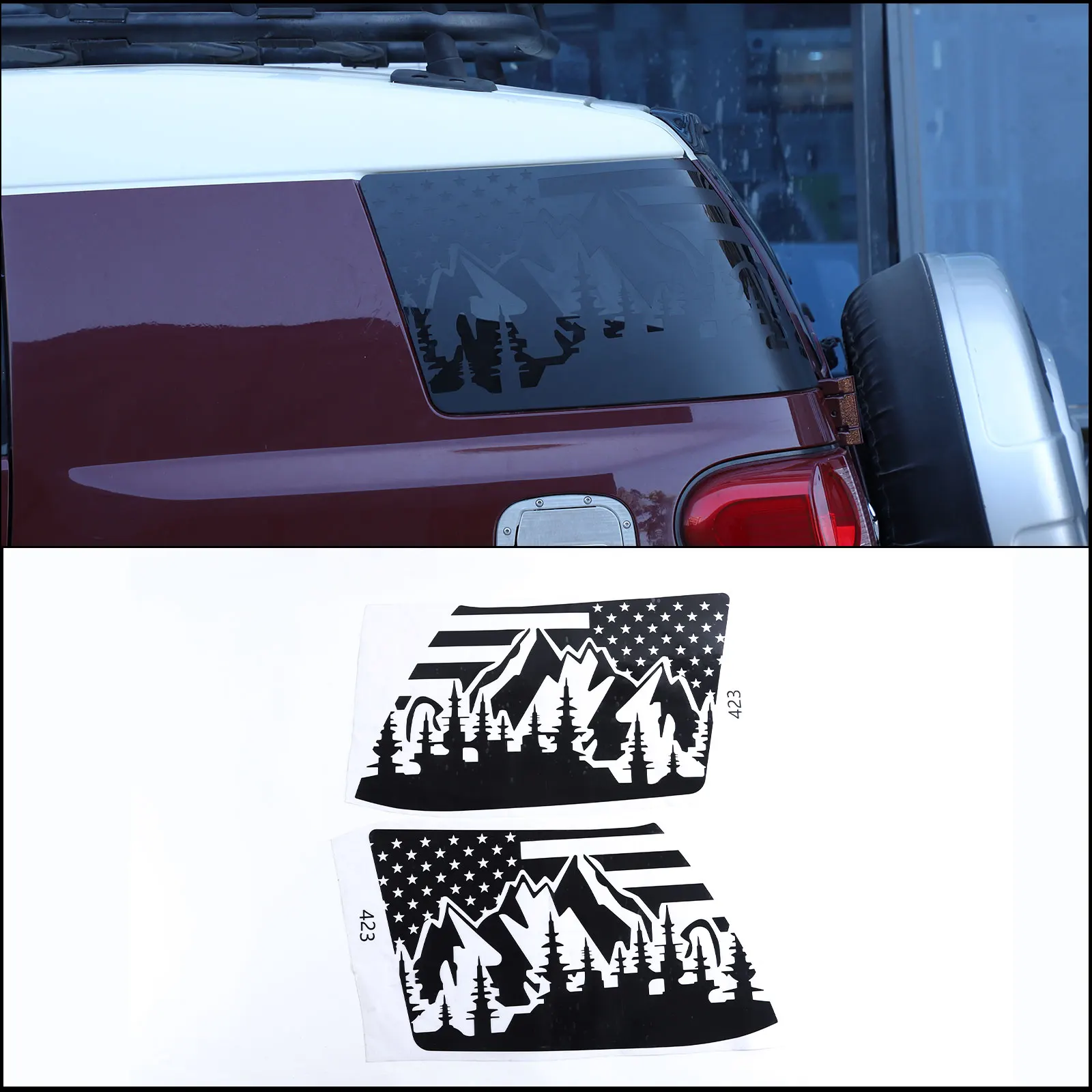 

Наклейка на заднее боковое окно автомобиля из ПВХ, наклейка на панель капота автомобиля, наклейка на панель крышки топливного бака для Toyota FJ Cruiser 2007-2021, аксессуары