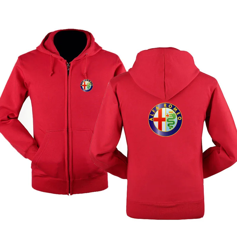 

2022 Spring & Autumn Alfa Romeo logo zipper Hoodies Outerwear male Casual coat zipper Hoodies &Sweatshirts