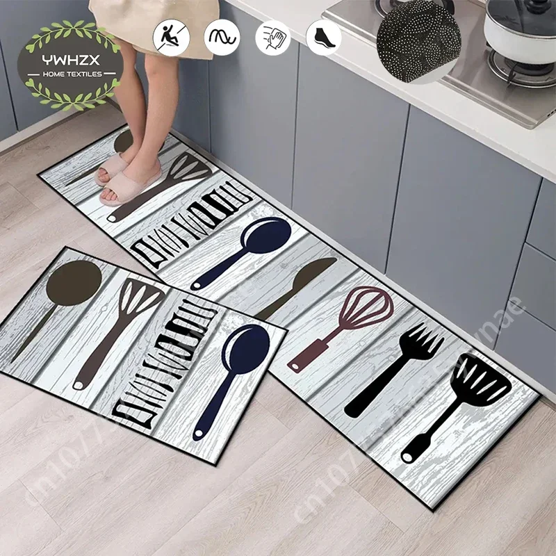 

Kitchen Felt Carpet Anti Slip Floor Rug Bath Entrance Door Mats for Home Bedroom Living Room Decor Hallway Washable Area Rugs