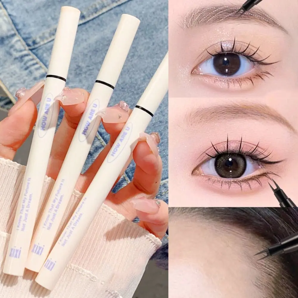 

Non-smudge Double Forked Eyeliner Long Lasting Quick Dry Lower Eyelash Pen Black Brown 2 Fork Tip Wild Eyebrow Tattoo Pencil