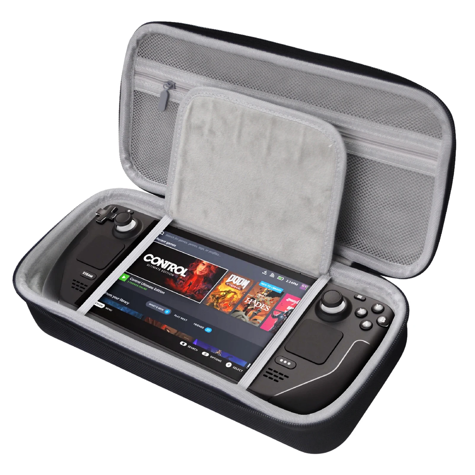 

Сумка для хранения для паровой игровой консоли, чехол для переноски, легкая водонепроницаемая дорожная сумка с ручкой из ЭВА и карманом для ...