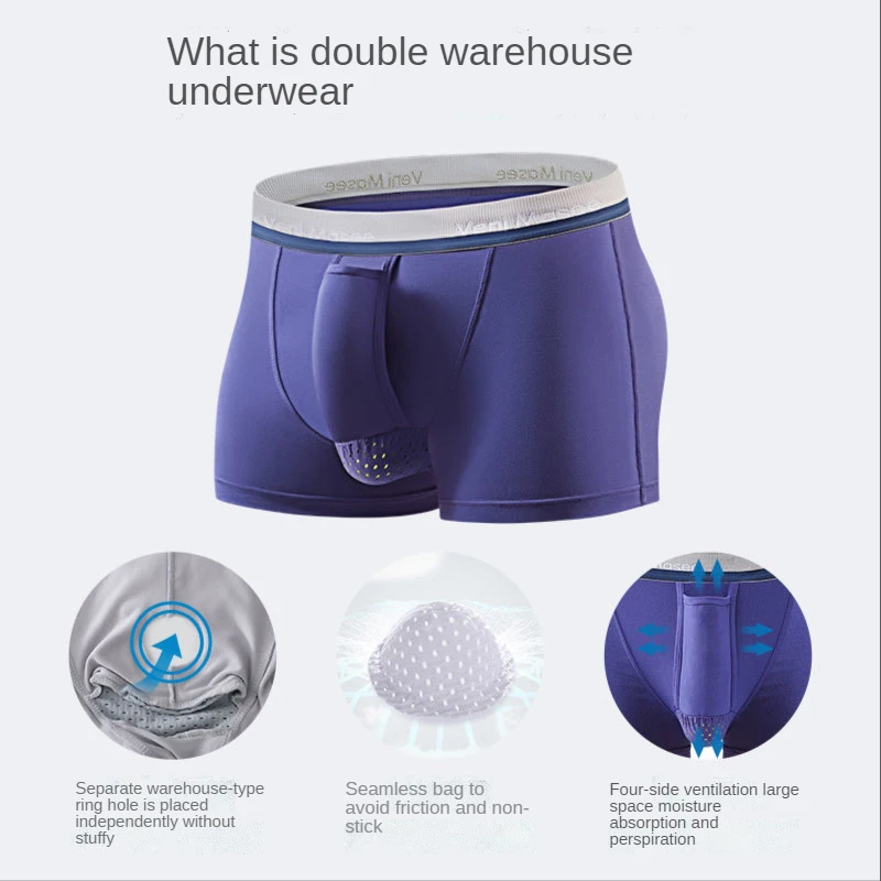 Comfortable Boxer Men's Separation Underwear Men Sexy Boxers Air Bag Boxer Underpants Men Sexy Open Underwear Prolonged Sex Time