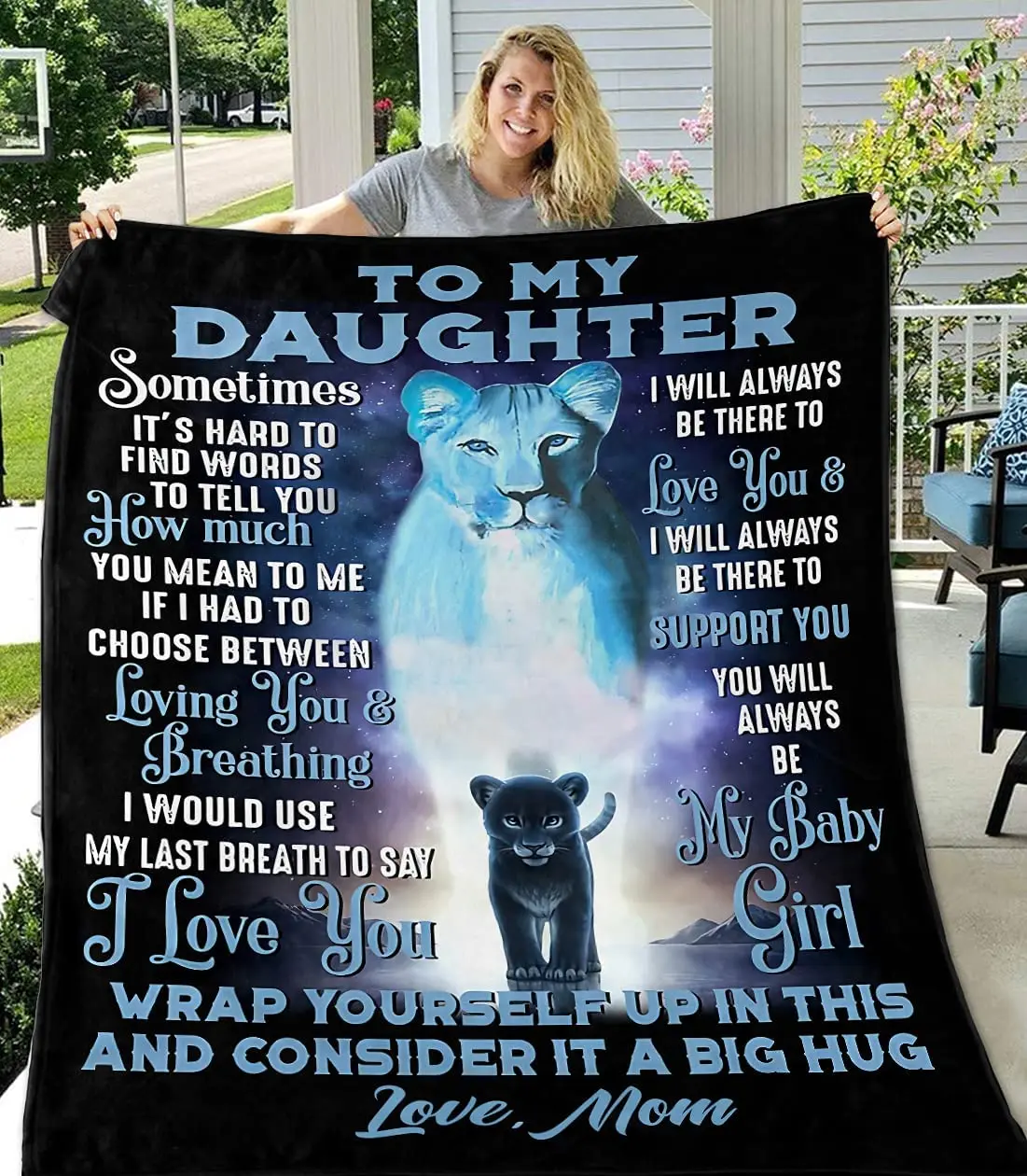 

Daughter Gift from Mom Dad Birthday Gifts from Lion Romantic Christmas Birthday Gifts Lightweight Flannel Blanket for Bed Sofa