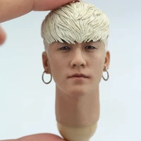16 scale lee seunghyun head sculpt white hair bigbang korea star head carving with earing for 12in action figure