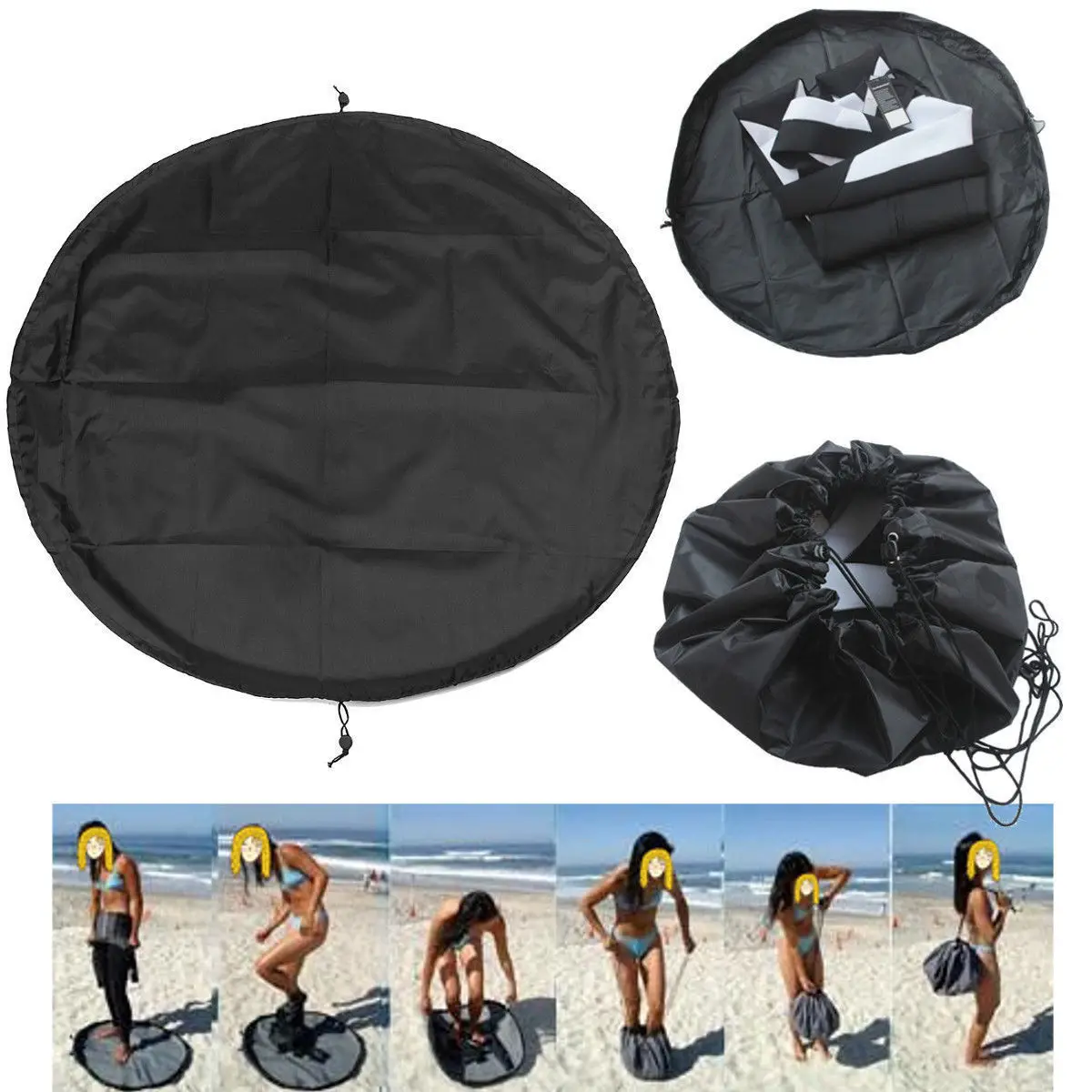 90cm Waterproof Wetsuit Change Mat Beach Swimming Clothes Storage Bag Carrying Bag Quick Change Bag Clothes Organizer