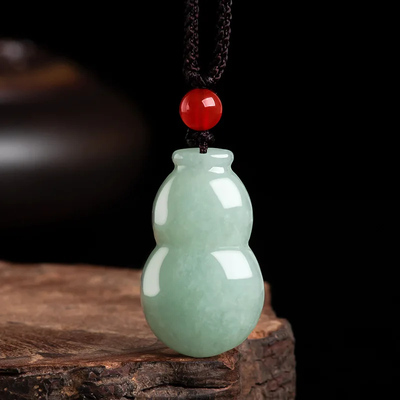 

Burmese Jade Gourd Pendant Jewelry Charm Necklace Chinese Charms Fashion Emerald Gemstones Jadeite Natural Amulets Choker Green