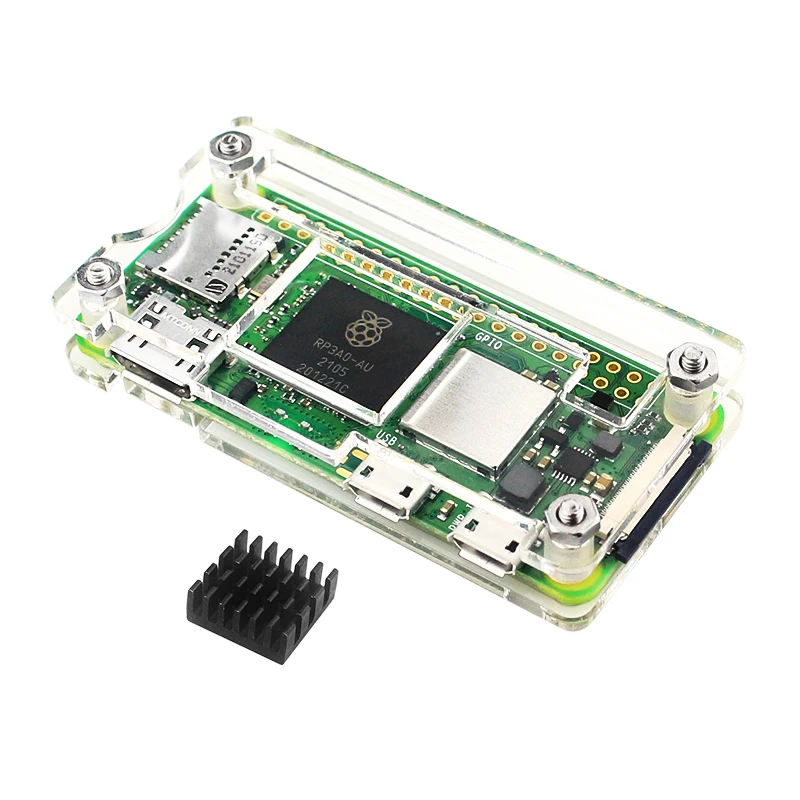 

Акриловый чехол для Raspberry Pi Zero 2 Вт с алюминиевым радиатором, прозрачный синий черный корпус Корпуса для Raspberry Pi Zero 1,3 Вт
