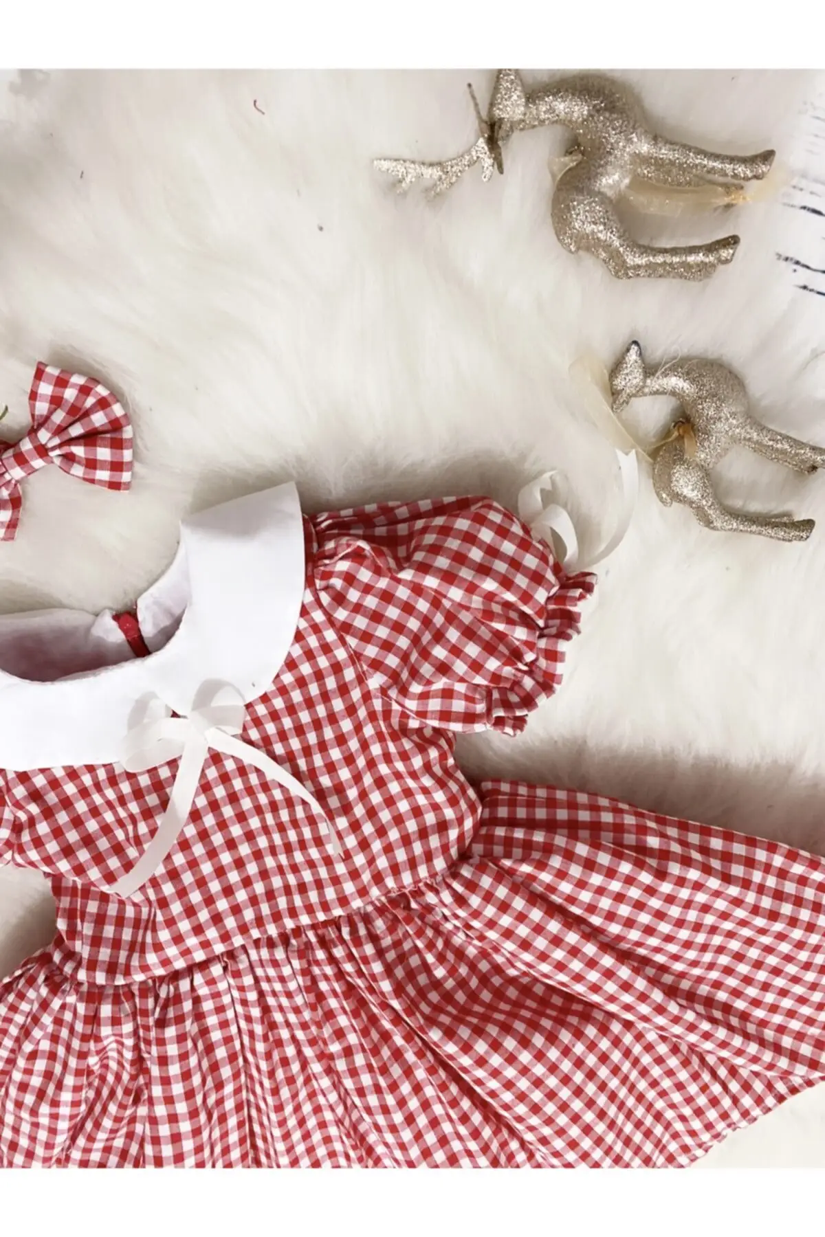 Red gingham girls dress clothing