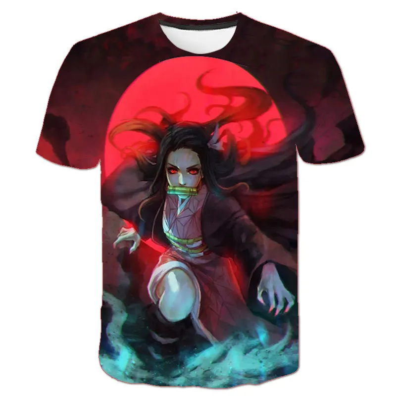 

Teen Demon Slayer Cartoon T-shirt Boys and GirlsCute Anime Tshirt Graphic T Shirt Hip Hop Tees