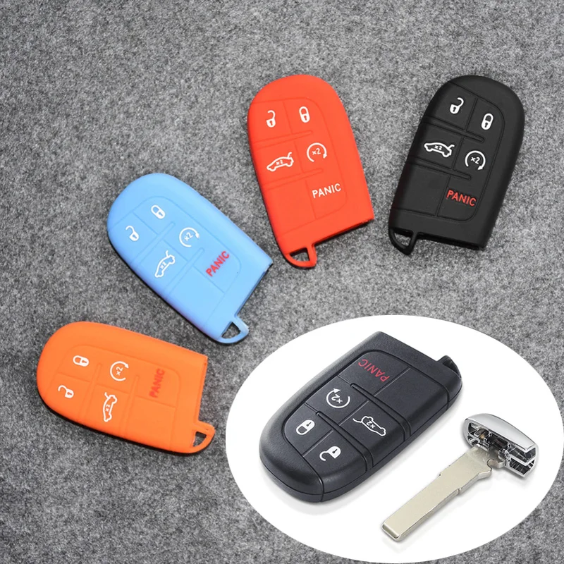

Silica Gel Car Key Cover For Chrysler 300C Dodge Journey Charger Challenger ect. 4/5 Buttons Key Auto Key Shell Protection Case
