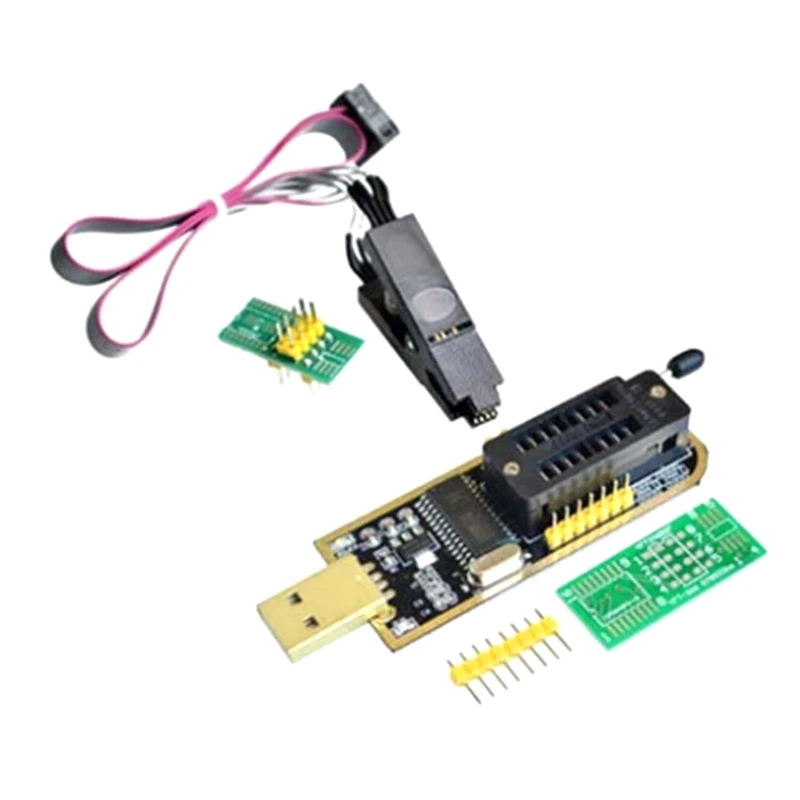 

USB-программатор CH341A 24 25 серия EEPROM, модуль программатора с флэш-BIOS + зажим SOIC8 SOP8 для проверки EEPROM 93CXX / 25CXX / 24CXX