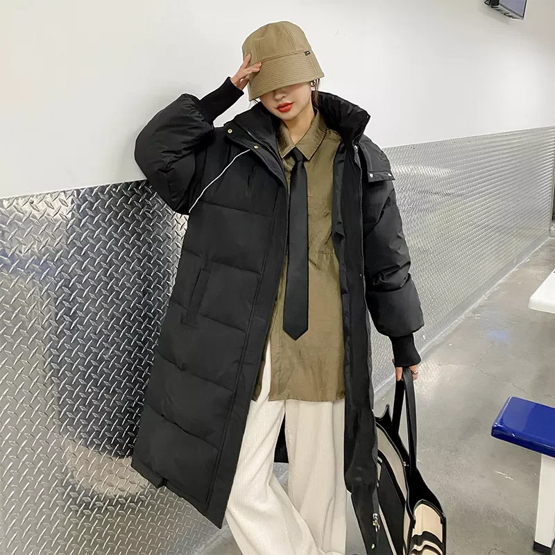 Parkas Women Hooded Cotton Padded Thicken Ladies Casual Winter Jackets Long Sleeve Pockets Casual Outwear for Female