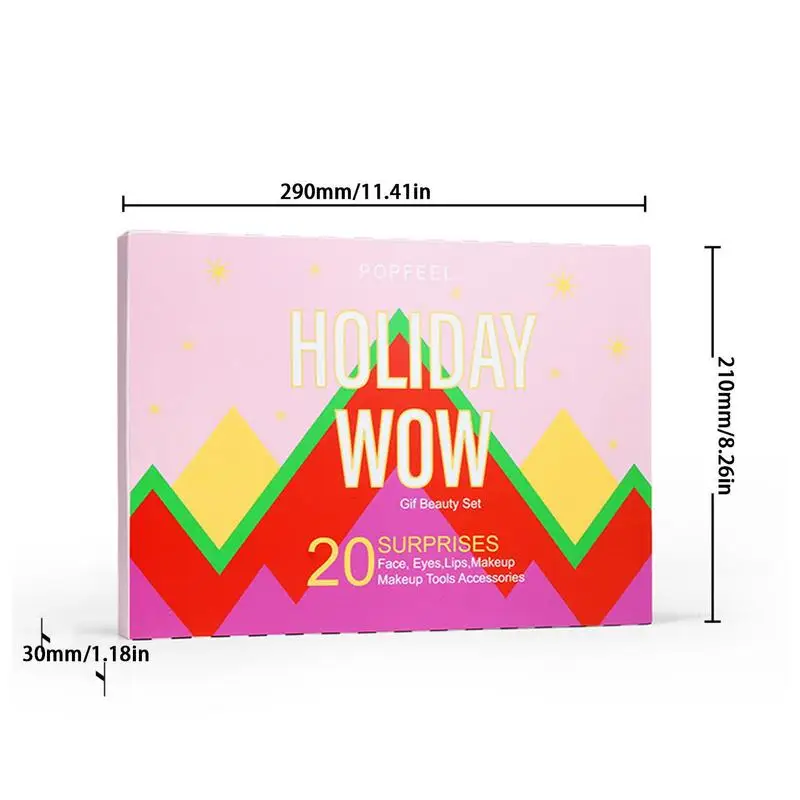 2024 Рождественский набор для макияжа включает 19 шт. косметики губ и глаз