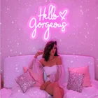 Неоновые вывески на заказ, светодиодные буквы, персонализированные неоновые вывески, логотип для комнаты, свадьбы, дня рождения, вечеринки, Настенный декор, дизайн имени