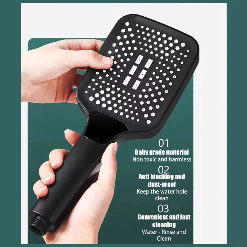 3-режимная Насадка Для Душа С Большой Панелью Вращающаяся Воды Портативные