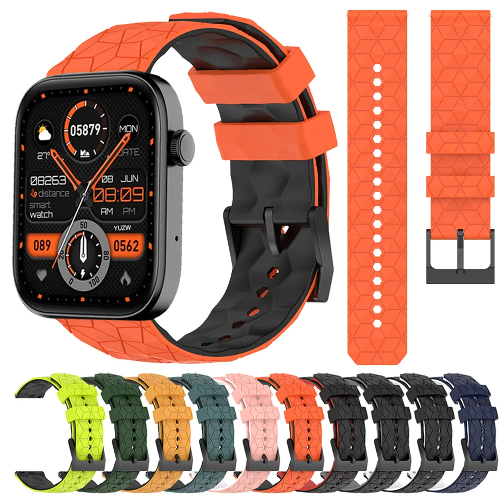 

Ремешок двухцветный для COLMI P71, силиконовый браслет для спортивных часов COLMI M42/C81/C60/C61/I31/P68/P73/P28 Plus, 20 22 мм