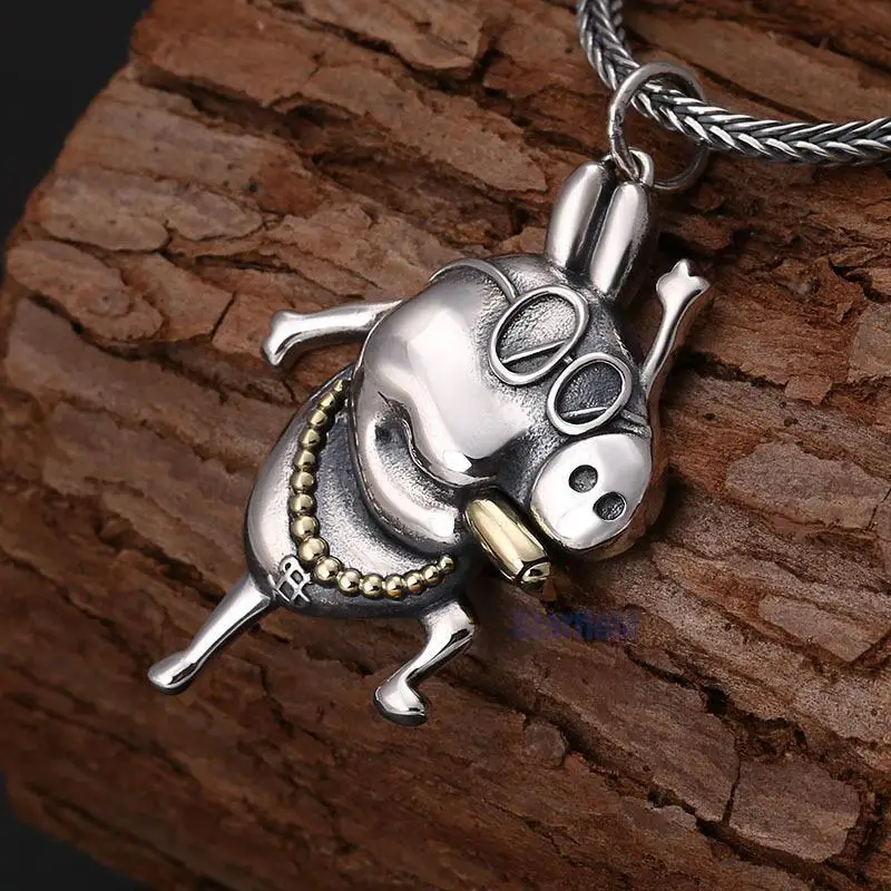 

Wholesale S925 Fashion Vibrato With The Same Pendant Jewelry Taiyin Personality Social People Pig And Men And Women Pendant