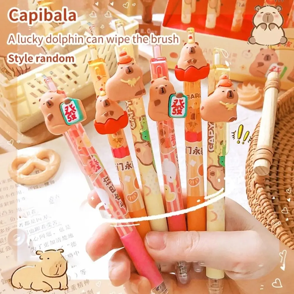 Креативная гелевая ручка с синим чернилом и капибарой стираемая рисунком Kawaii