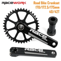 racework road bike crankset 404244t gxp single chainring 101112 speed wide and narrow sprocket cnc crank set 170172 5175mm