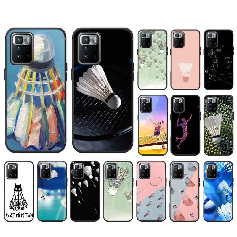 

Badminton Sport Phone Case For Xiaomi Redmi Note 11 10 Pro Note 8 Pro 9Pro Note9 9S 10S 9T Redmi 10 9C 9A
