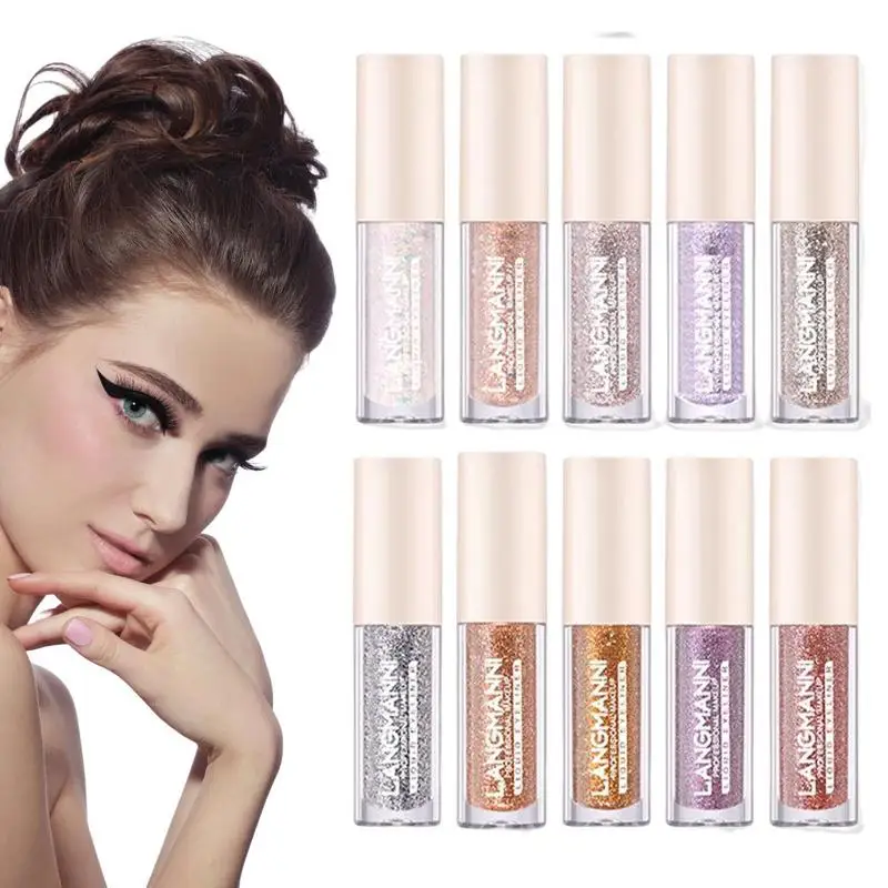 

Жидкая блестящая подводка для глаз, 10 цветов, подводка для глаз для макияжа, быстросохнущая сияющая подводка для глаз, жидкая блестящая подв...