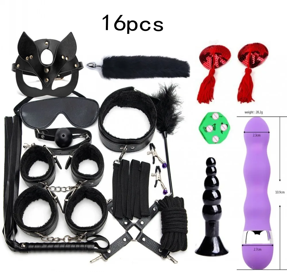 Сексуальные кожаные наборы для БДСМ плюшевый набор сексуального бондажа
