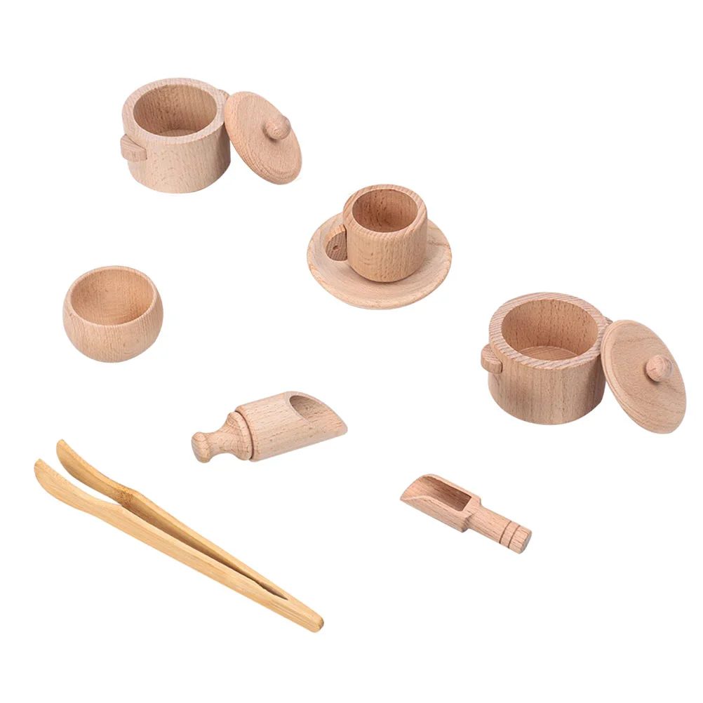 

1 Set Miniature Tea Ware Tea Cup Tea Pot Tea Tray Set Mini House Tea Ware