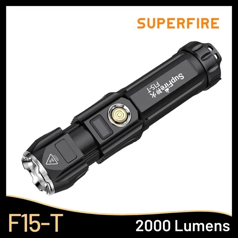 

Светодиодный фонарик SupFire F15-T Xhp90, 2000 люмен, перезаряжаемый Многофункциональный Ультраяркий фонарь для кемпинга на открытом воздухе