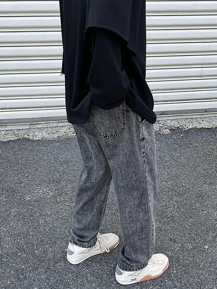 Four Seasons Black Jeans Men's Straight Loose Casual Trousers Y2k Jeans Men's Clothing Fashion Streetwear Ins Hot Saleale JEANS