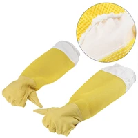1pair beekeeping gloves protective sleeves breathable anti beesting sheepskin long gloves for beekeeper beekeeping tools