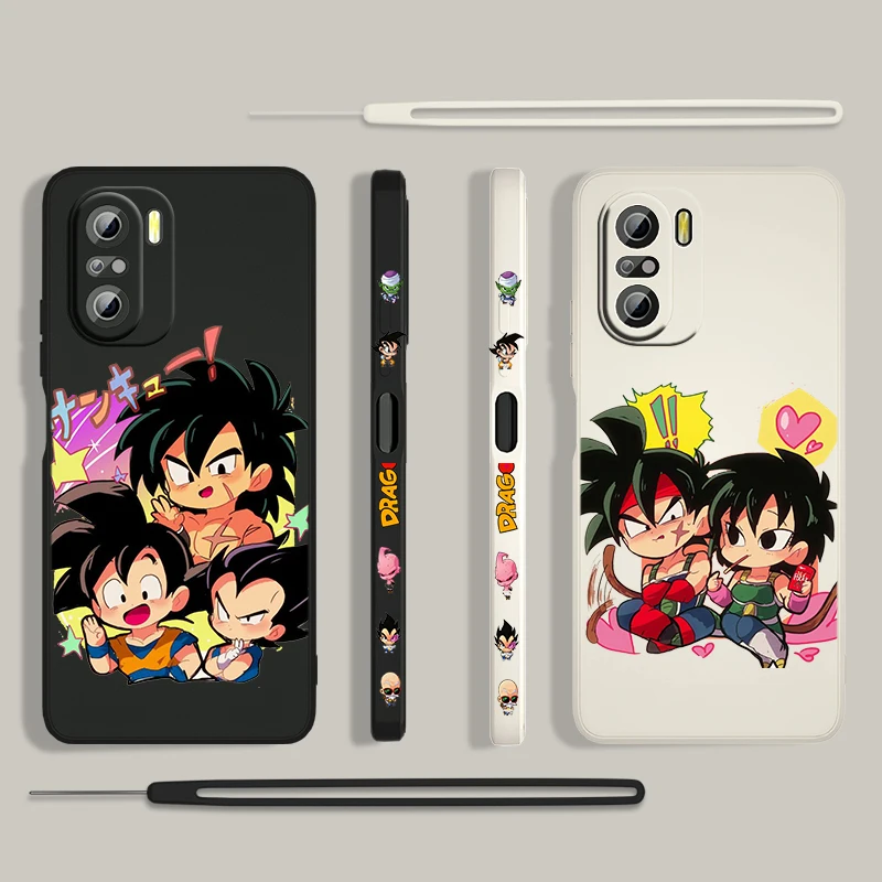 

Anime Dragon Ball bulma For Xiaomi Redmi K50 Gaming 10X 9 9A 9T 9AT 8 8A 7 6A 5A 4X Pro 5G Liquid Left Rope Silicone Phone Case