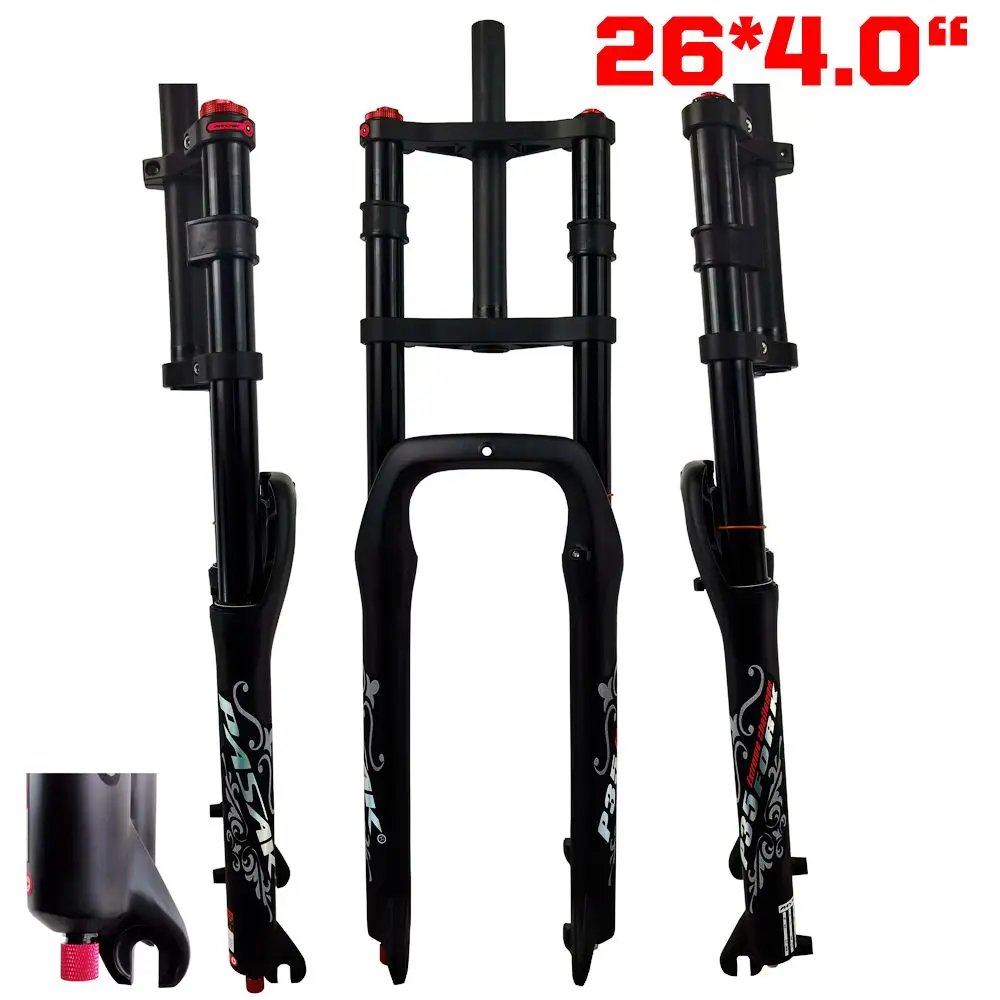 

Double Shoulder Fat Bike Fork Fat Bicycle 26" 4.0" Air Forkes Snow MTB Moutain 26inch Bike Fork 9*135mm Magnesium Alloy Spring