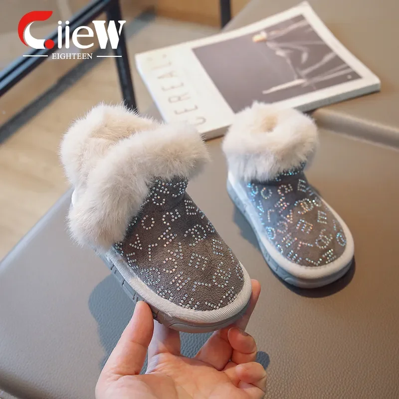 

Size 21-36 Snow Boots Fabulous Children's Boots for Winter Slip-On Girl Child Shoe Plush Girl Children's Shoe botas para niños